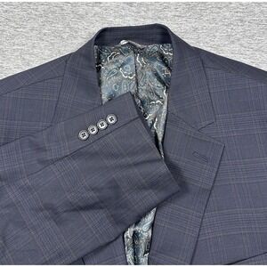 Oak Hill Blazer Mens Size 2XL Blue Brown Plaid Two Button City Business Jacket